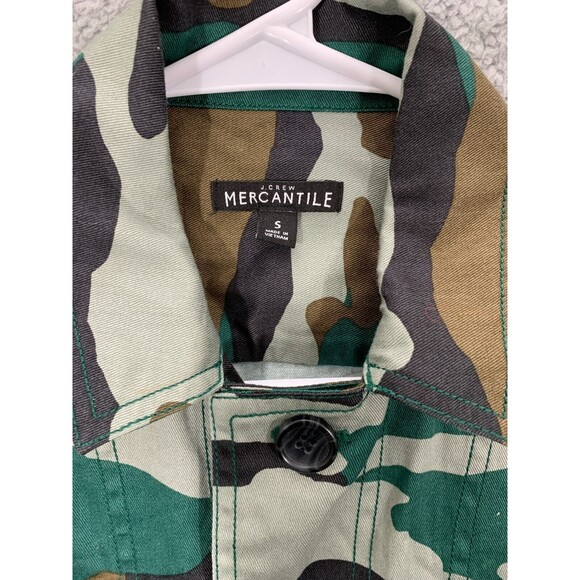 J. Crew Mercantile Small (S) Black Brown Green Camouflage Utility Cargo Jacket - Picture 2 of 10